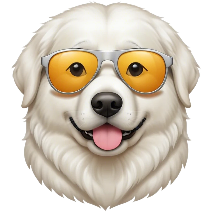 Great Pyrenees with sunglasses emoji