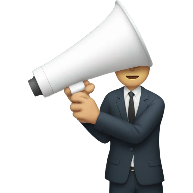 Megaphone white in hand emoji