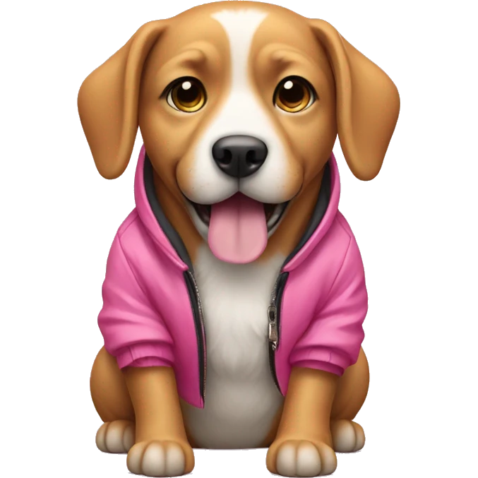 Dog wearing a pink jacket  emoji