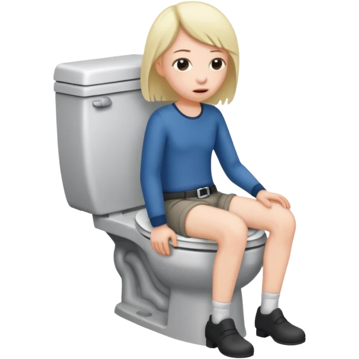 Pooping on a toilet with pants down  emoji