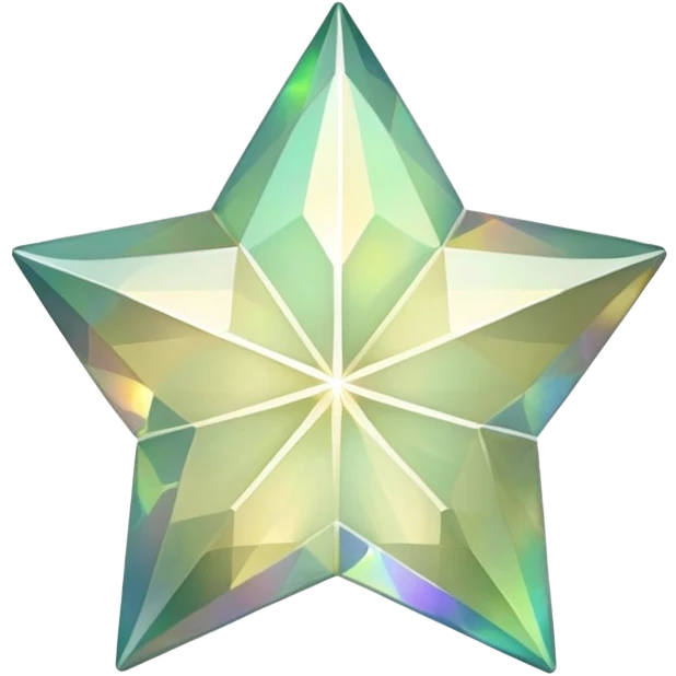 Large khaki opal star emoji