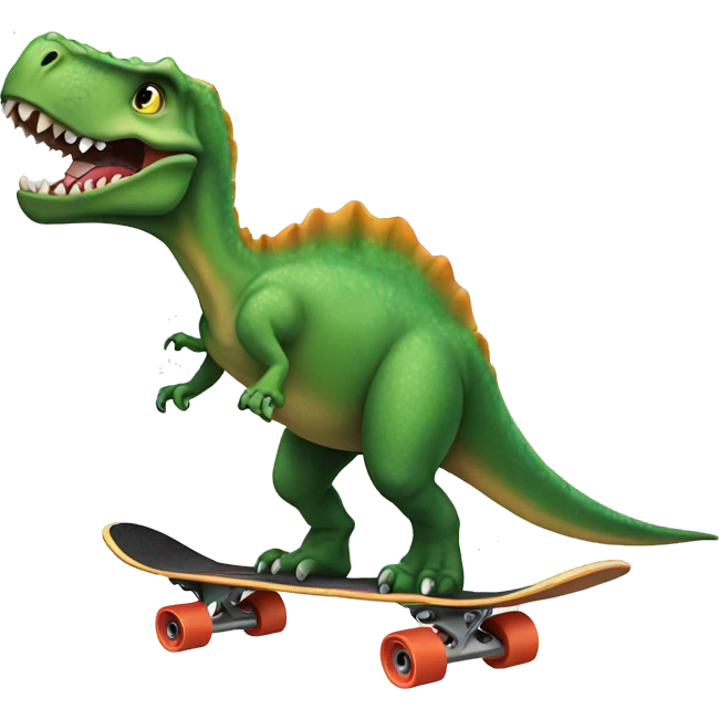 Dino on skateboard emoji