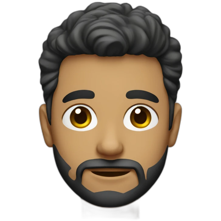 Chico joven con barba cara alargada y tupé emoji