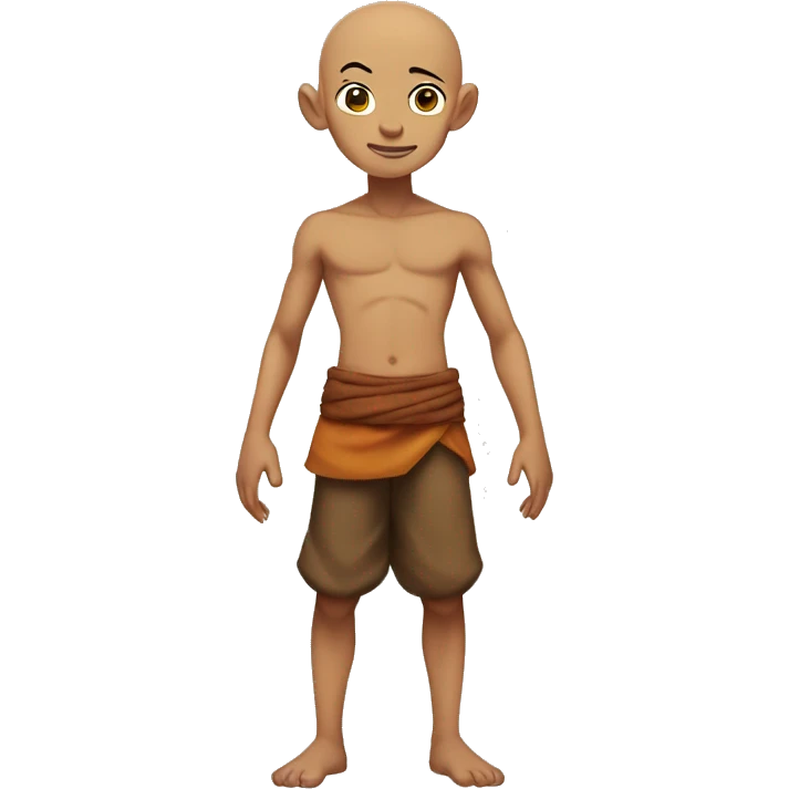 Aang no shirt full body emoji