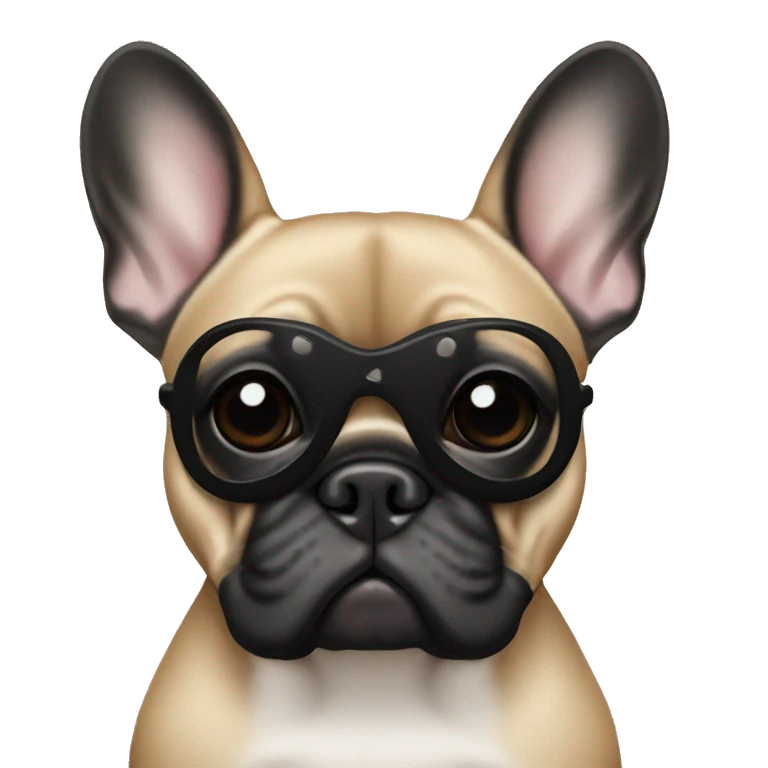 Fawn French bulldog with black mask emoji