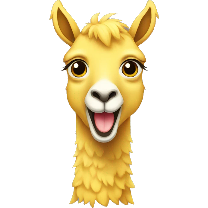 adorable yellow smiling llama emoji