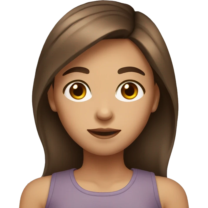 Girl with brown eyes and medium length brown hair emoji