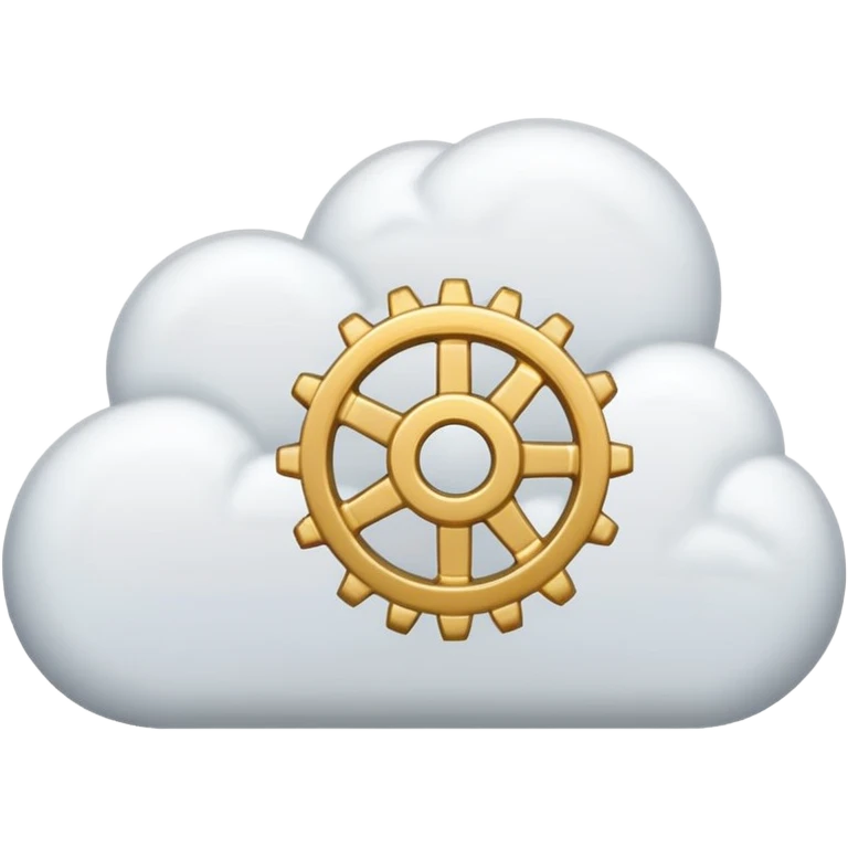 cloud with code brackets {} and a gear emoji