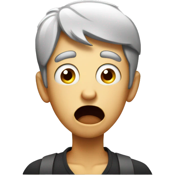 Confused shocked and scared face emoji