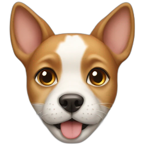 Dog with a cat face emoji
