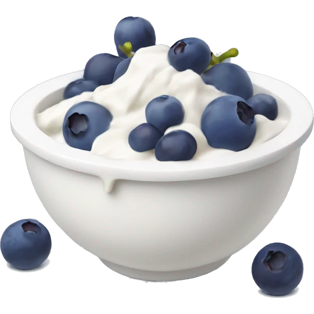 yoghurt bowl with grapes and blueberries emoji