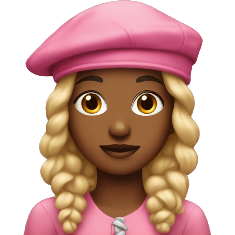 girl artist in a pink beret emoji