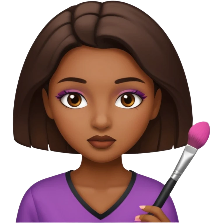 Una niña morena maquillandose emoji