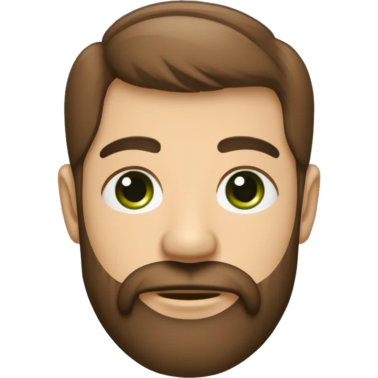 un rostro de barba corta, pelo y barba color oscuro, ojos verdes, guiñando el ojo derecho emoji