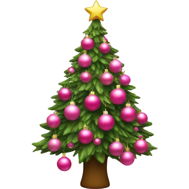 christmas tree with pink ornaments  emoji