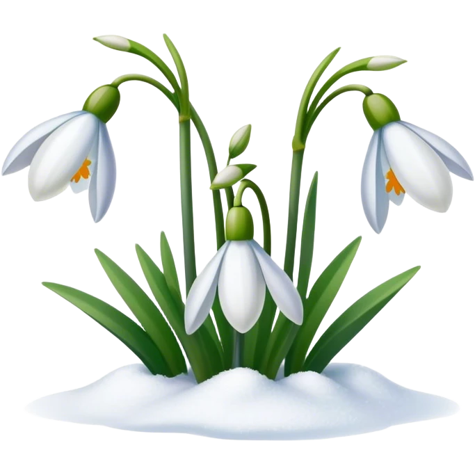 multicolored snowdrops emoji