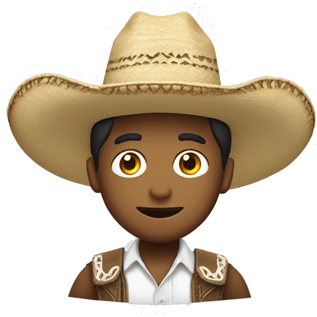 Sombrero de vaquero con un Niño de tez blanca  emoji