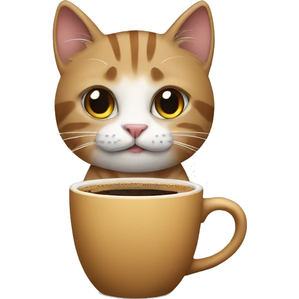 Cat with coffee emoji