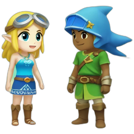 Zelda and link at the beach emoji