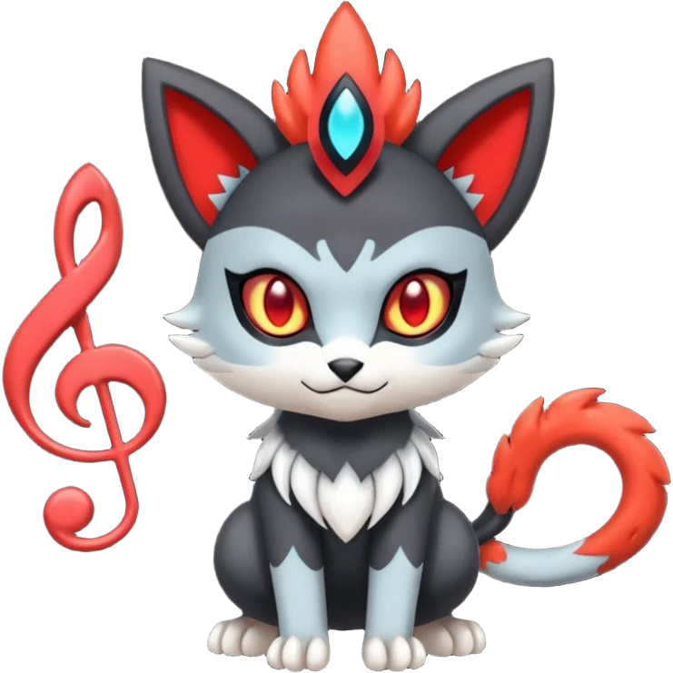 Colorful Meloetta-Litten-Darkrai-Pokémon-Fakémon-fusion-hybrid-creature emoji