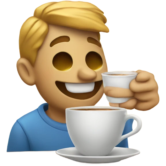 Smiley sipping hot coffee  emoji