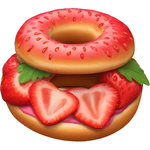 strawberry bagels emoji