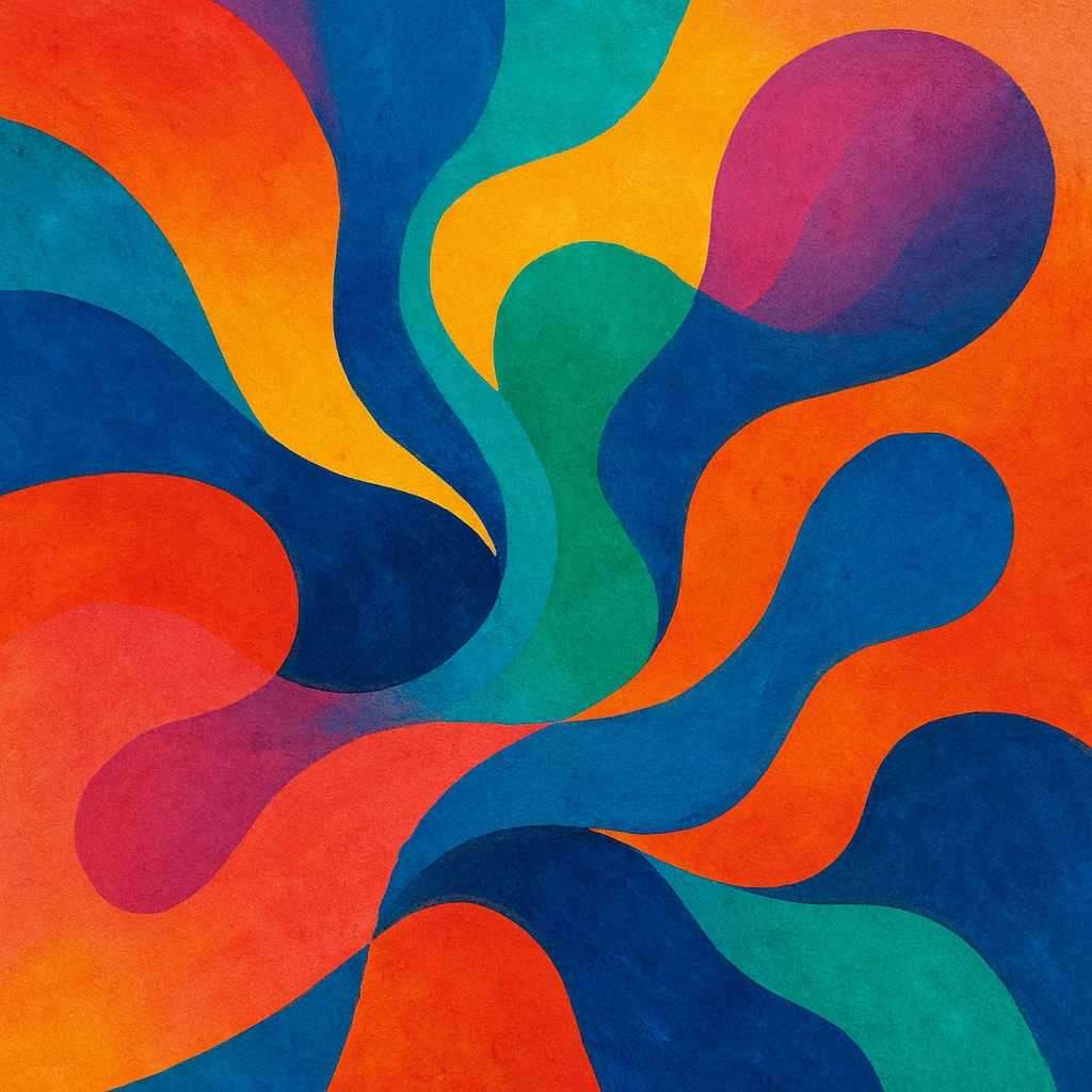 abstract colorful shape, vibrant and artistic, general style emoji