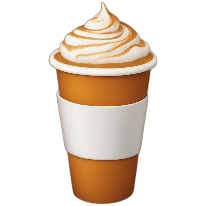 Pumpkin spice latte in a Starbucks cup emoji