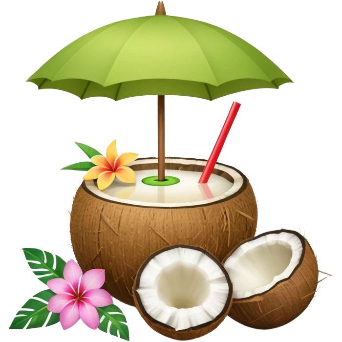 conut drink with flowers emoji