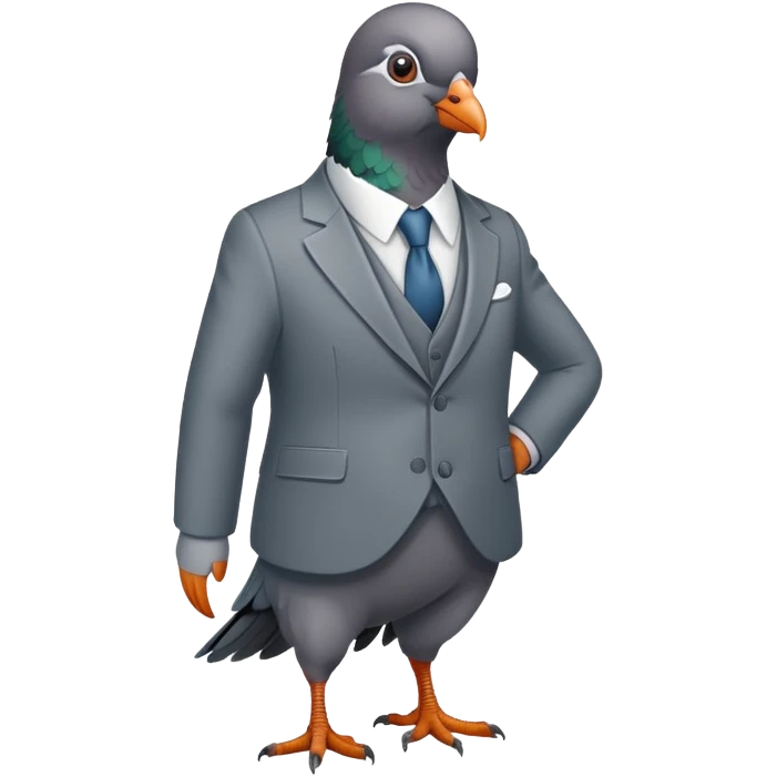 Pigeon wearing a suit emoji