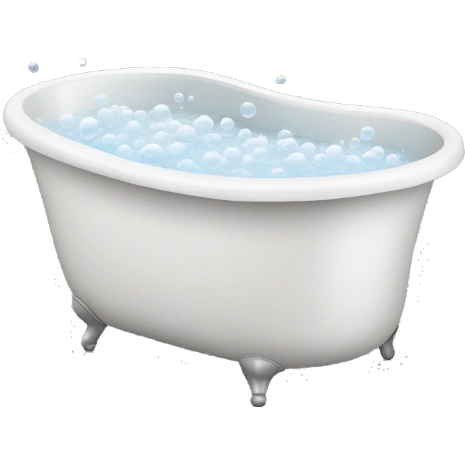 bath tub filled with white bubbles emoji