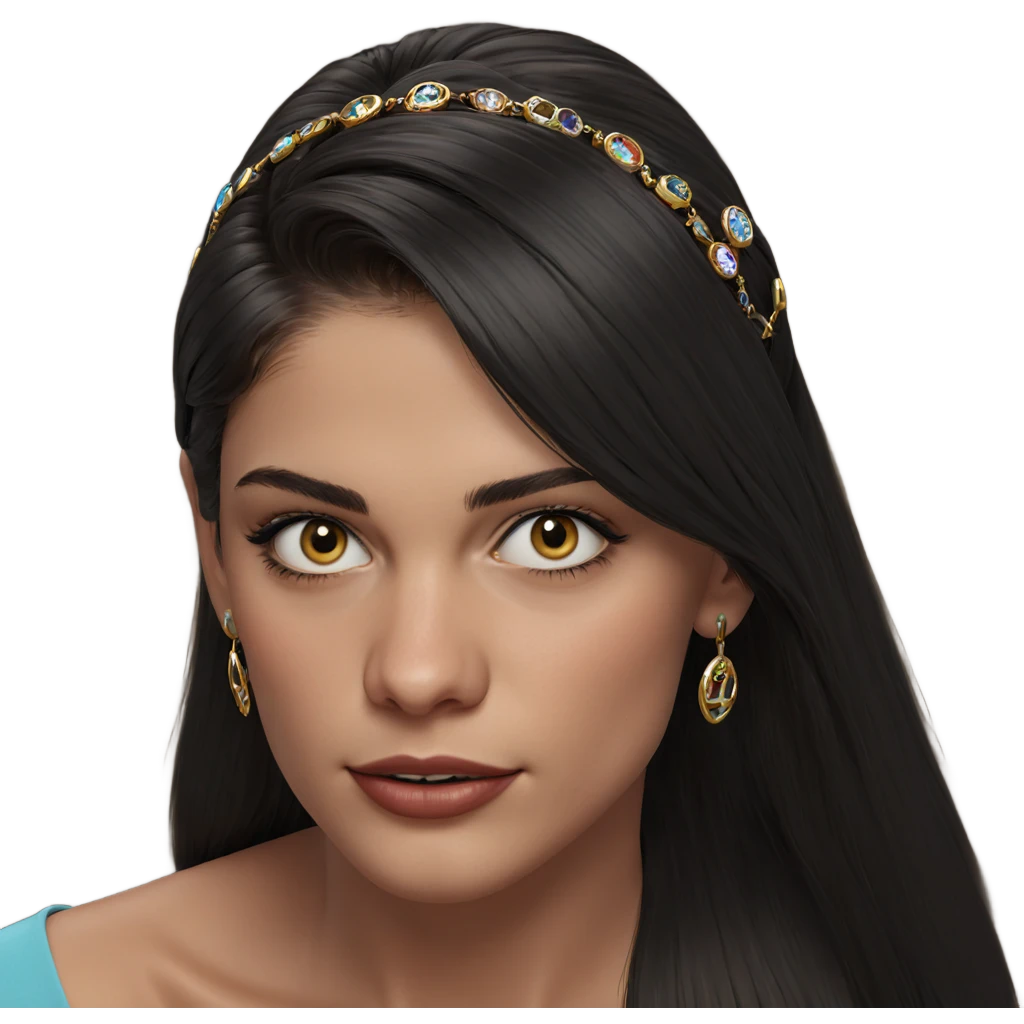 portrait of a girl with jewelry emoji