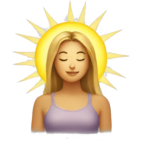 sun halo behind woman female emoji