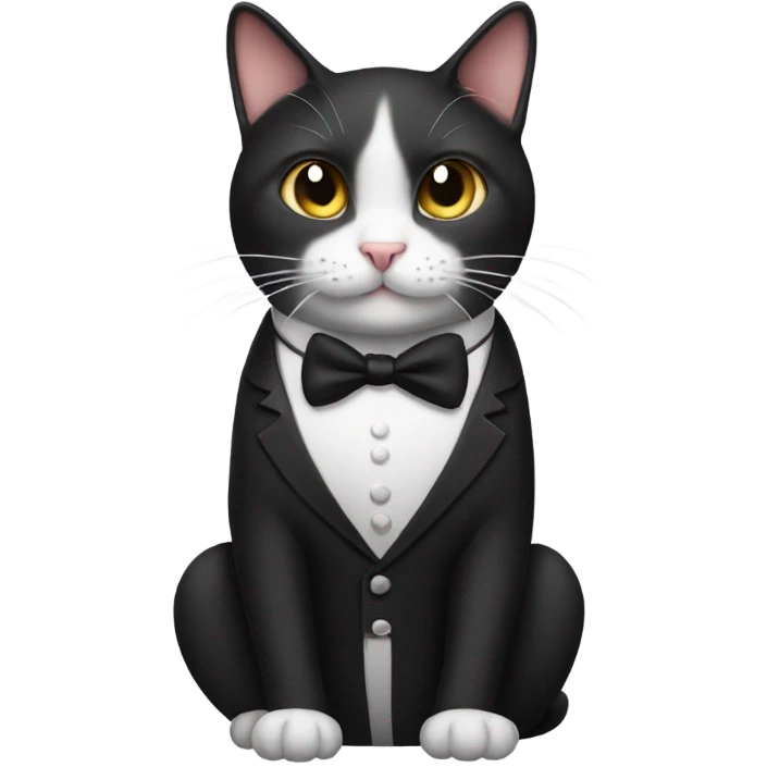 Cat where a tuxedo emoji