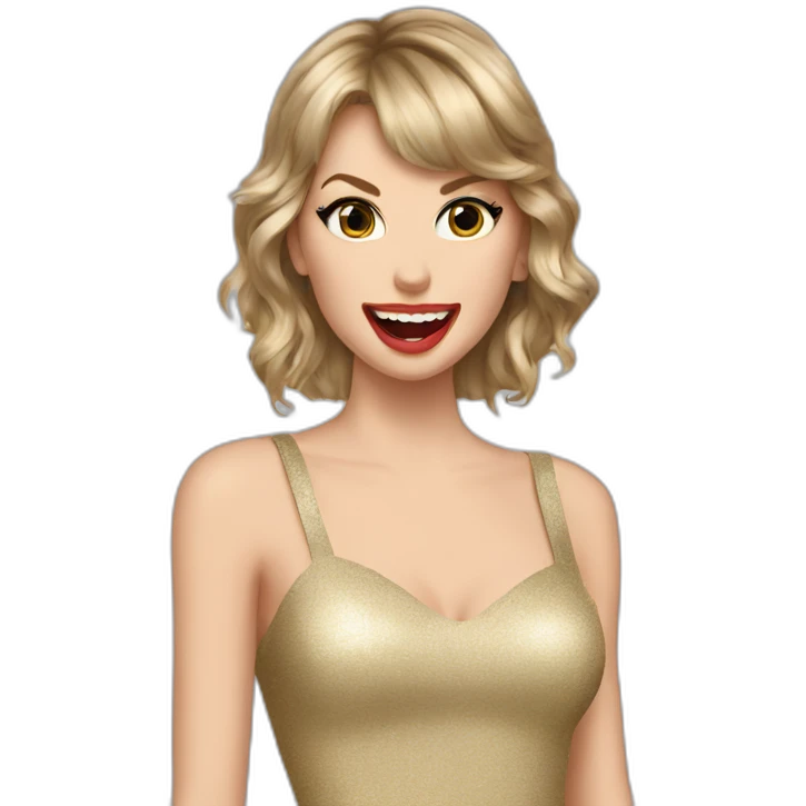 Taylor swift with 1 tooth emoji