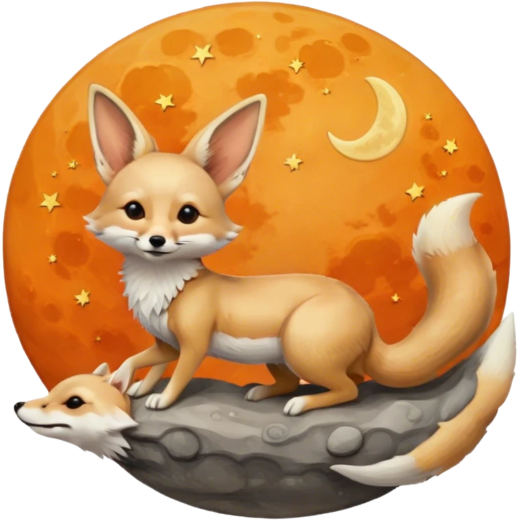 fennec on a moon sickle  emoji