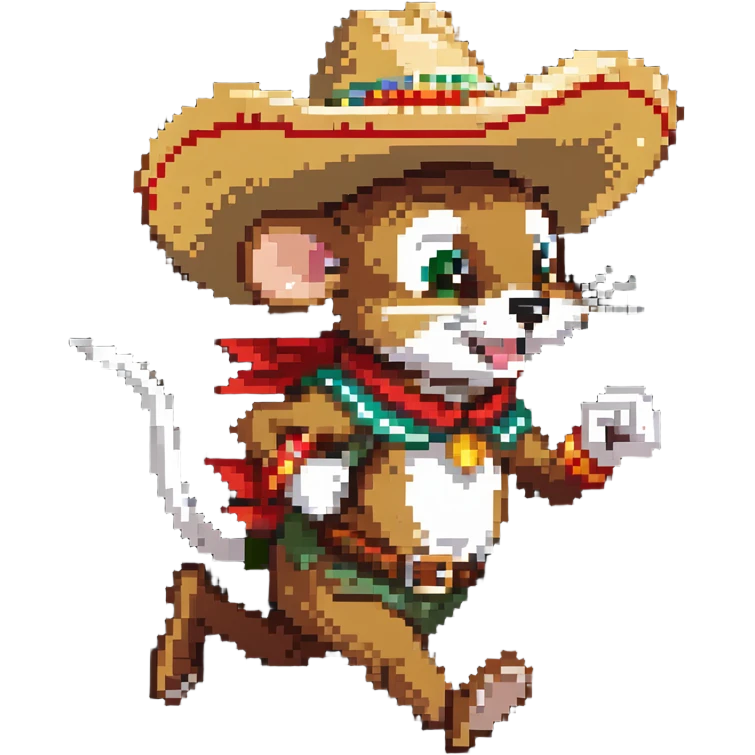 Speedy Gonzales mouse in sombrero running fast emoji