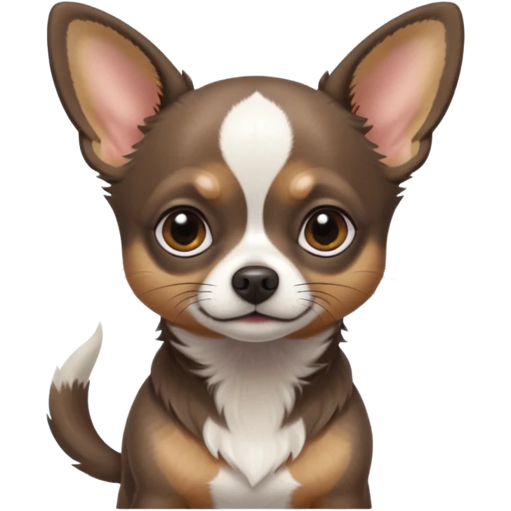 Very Dark graphite Chihuahua with white markings emoji