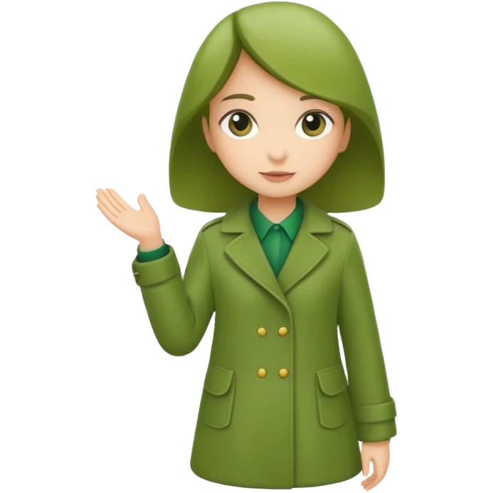 green coat girl emoji