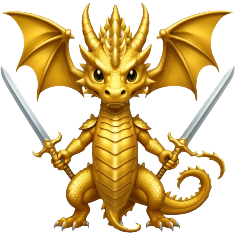 gold dragon with swords  emoji