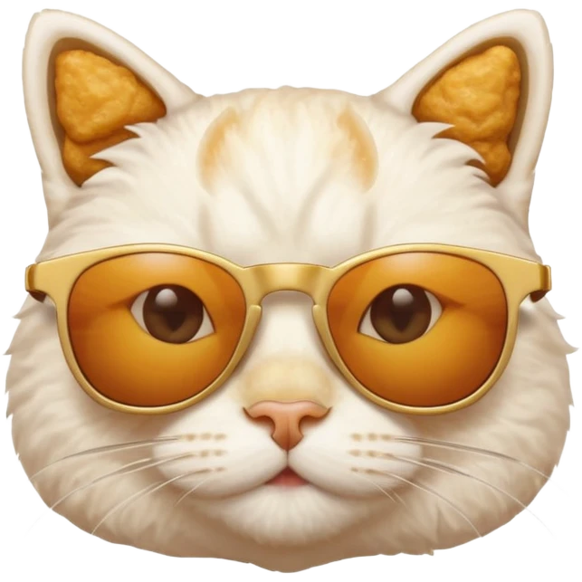 White Cat with sun glasses and this cat is made from nugget emoji