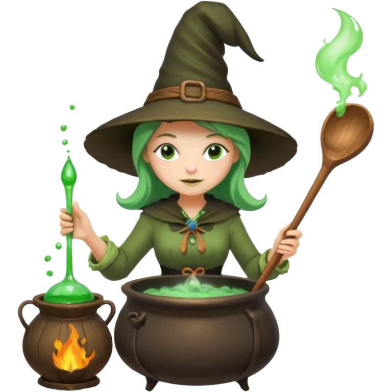 green witch cooking potion emoji