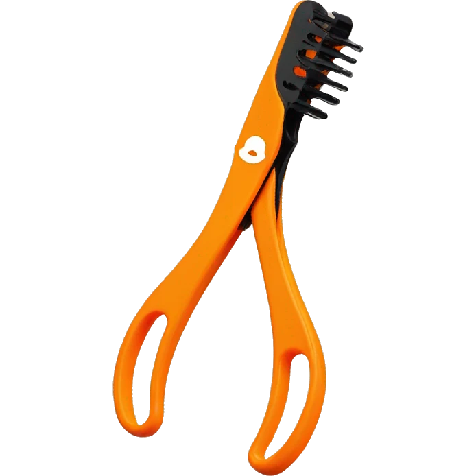 Hair extension tongs + orange case emoji