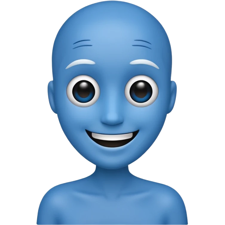 Blue stick figure happy emoji