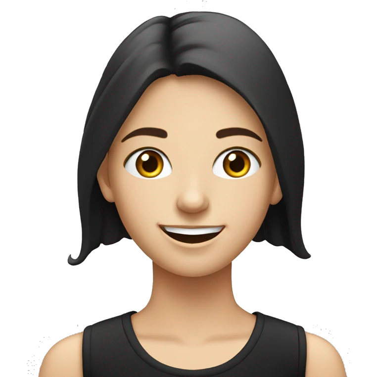 Euro young girl in black sock with smile  emoji