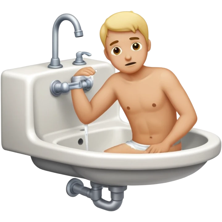 man pees in sink emoji