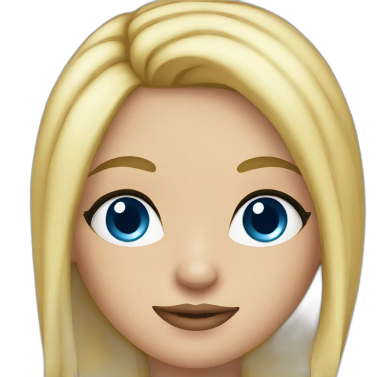 Blonde girl in bikini blue eyes emoji