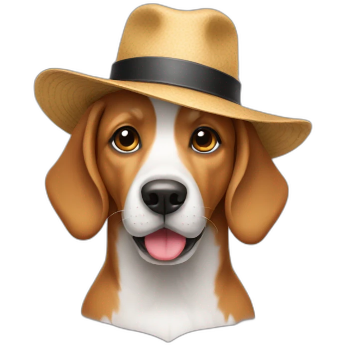 Dog with a hat emoji