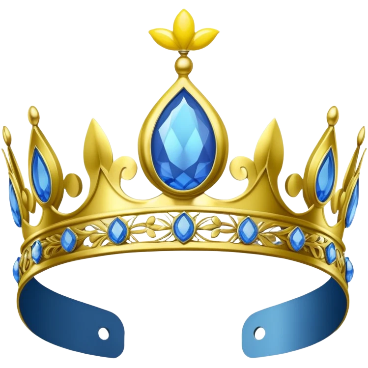 Blue crown with a lemon on the headband. emoji