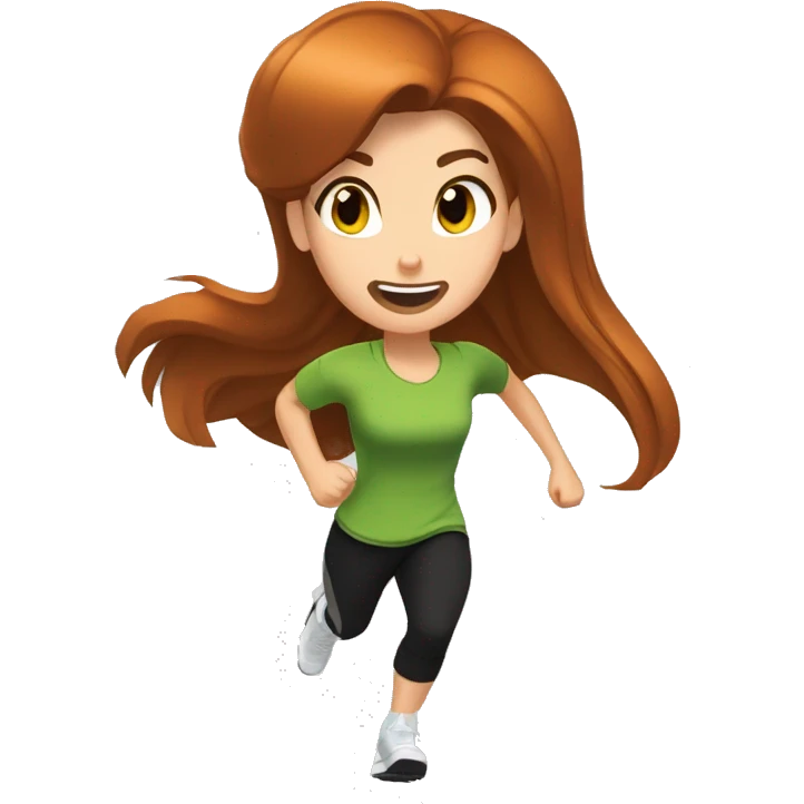 kim possible siendo runner pelo rizado marron emoji